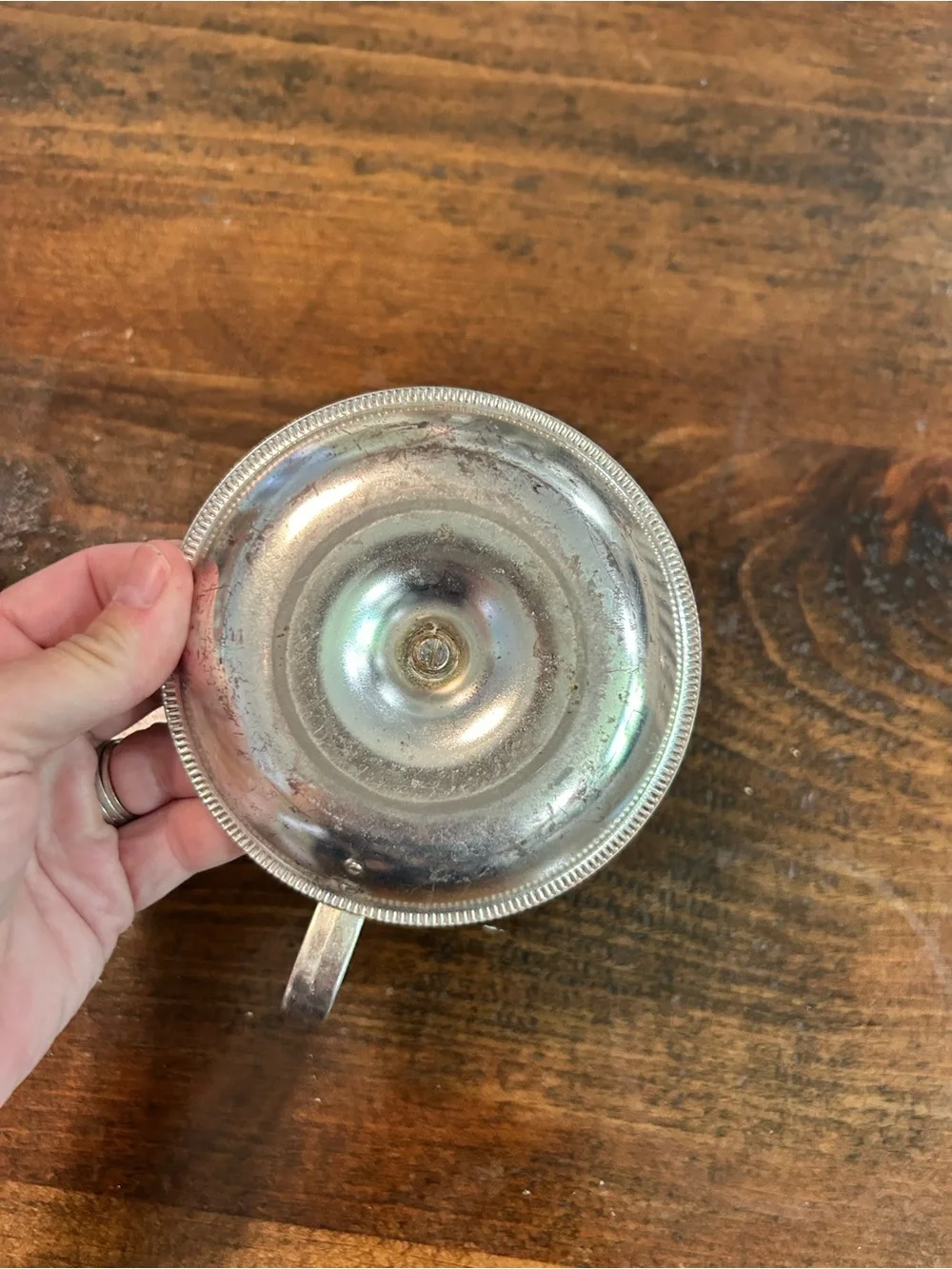 Vtg Chamberstick Candle Holder With Glass Chimney and Finger Handle Metal (2)